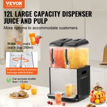 Dual-tank cold drink dispenser provides 12 liters of capacity in each transparent beverage tank