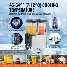 Powerful compressor and condenser cool beverages efficiently to 45 to 54 degrees Fahrenheit