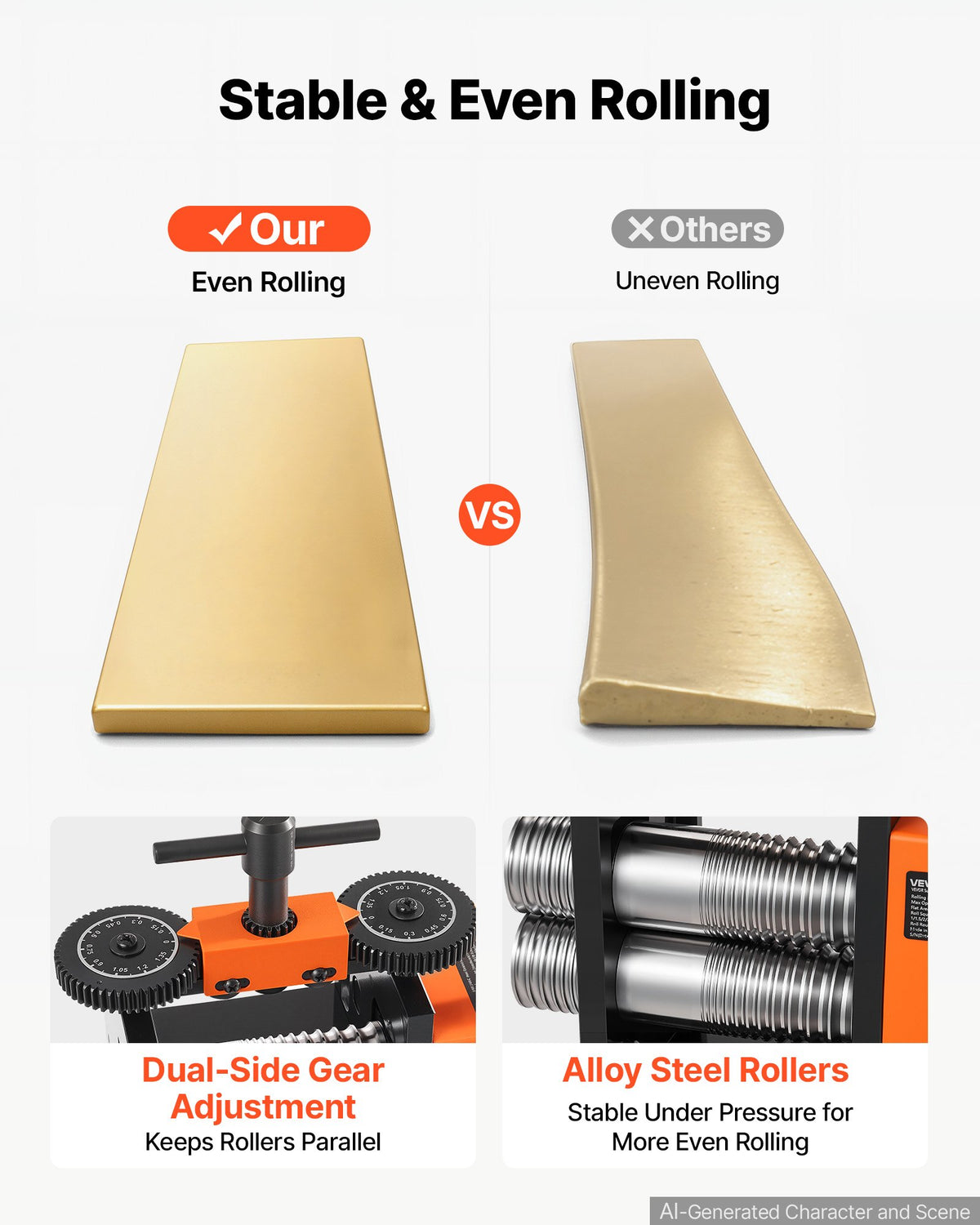 Rolling Mill 3-in-1 Round Flat Square Pressing Roller Mill Machine, Manual Jewelry DIY Tool, 0.03-7 mm Adjustable Thickness, Stable & Even Rolling, for Ductile Metals, Gold, Silver, Copper