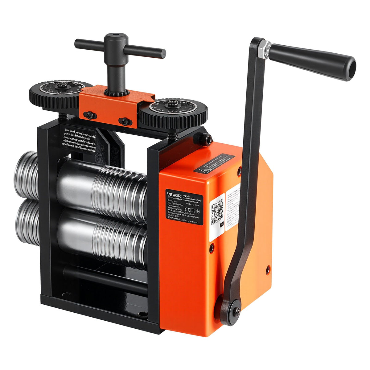 Rolling Mill 3-in-1 Round Flat Square Pressing Roller Mill Machine, Manual Jewelry DIY Tool, 0.03-7 mm Adjustable Thickness, Stable & Even Rolling, for Ductile Metals, Gold, Silver, Copper
