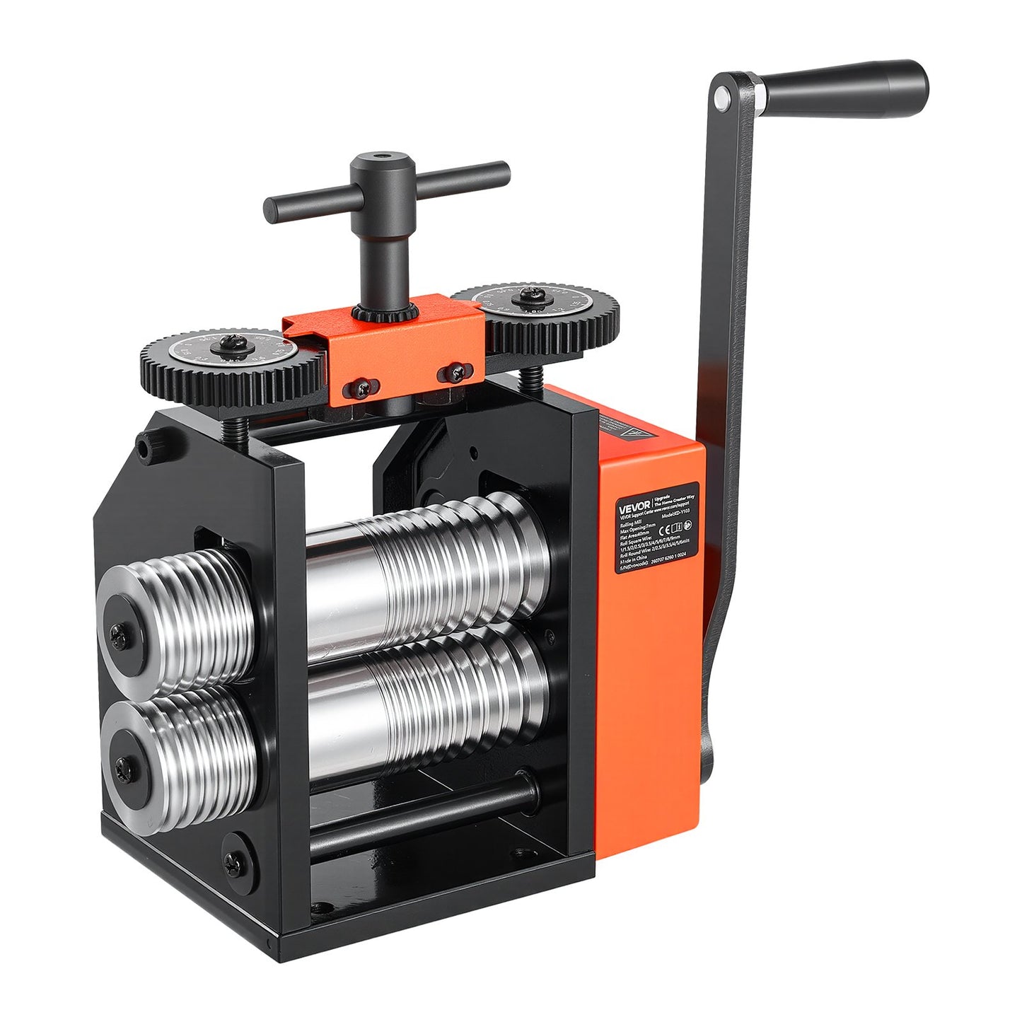 Rolling Mill 3-in-1 Round Flat Square Pressing Roller Mill Machine, Manual Jewelry DIY Tool, 0.03-7 mm Adjustable Thickness, Stable & Even Rolling, for Ductile Metals, Gold, Silver, Copper
