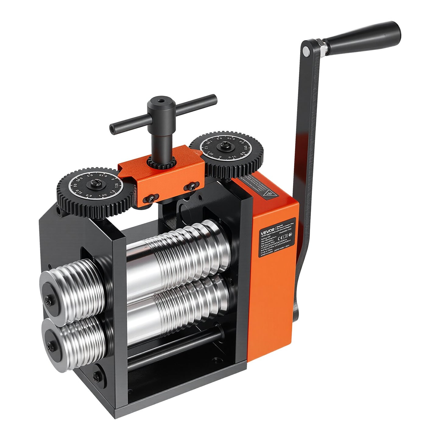 Rolling Mill 3-in-1 Round Flat Square Pressing Roller Mill Machine, Manual Jewelry DIY Tool, 0.03-7 mm Adjustable Thickness, Stable & Even Rolling, for Ductile Metals, Gold, Silver, Copper