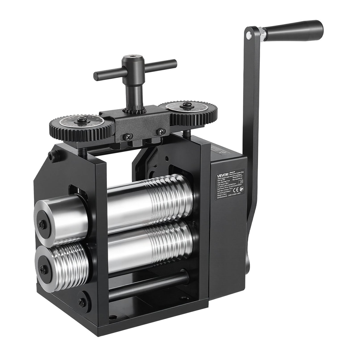 Rolling Mill 4-in-1 Round Flat Square Half-Round Pressing Roller Mill, Manual Jewelry DIY Tool, 0.03-7 mm Adjustable Thickness, Stable & Even Rolling, for Ductile Metals, Gold, Silver, Copper
