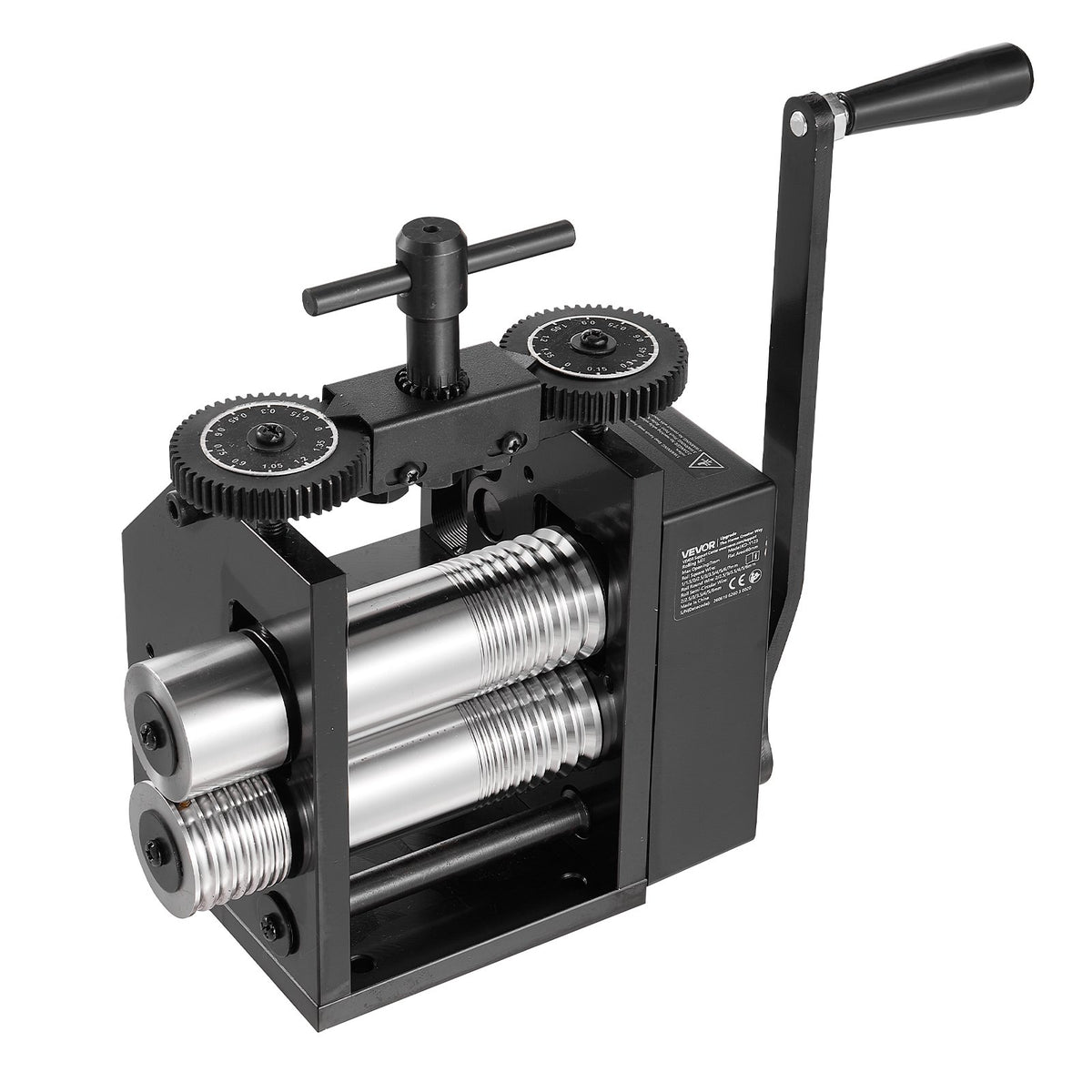 Rolling Mill 4-in-1 Round Flat Square Half-Round Pressing Roller Mill, Manual Jewelry DIY Tool, 0.03-7 mm Adjustable Thickness, Stable & Even Rolling, for Ductile Metals, Gold, Silver, Copper