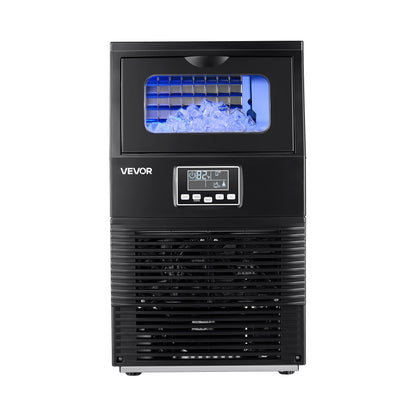 Commercial Ice Maker Machine, 36.29 kg/24h with 5.44kg Storage, 32 Cubes per Cycle, Stainless Steel Freestanding & Countertop Ice Maker with LED Display & Self-Cleaning, for Home Bar Restaurant