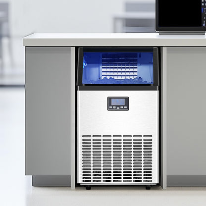 VEVOR Commercial Ice Maker Freestanding Cabinet Machine 100lbs/24H 45 Ice Cubes