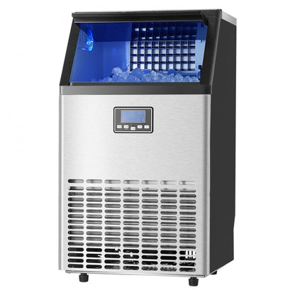 VEVOR Commercial Ice Maker Freestanding Cabinet Machine 100lbs/24H 45 Ice Cubes