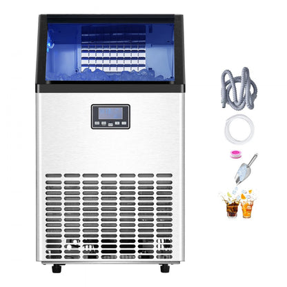 VEVOR Commercial Ice Maker Freestanding Cabinet Machine 100lbs/24H 45 Ice Cubes