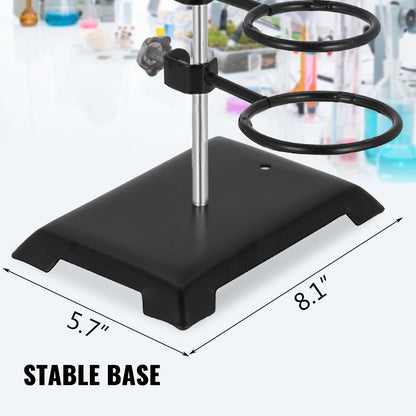 Laboratory Metalware Set with Adjustable Stand and Clamps, 0.6m Pole, 2.5kg