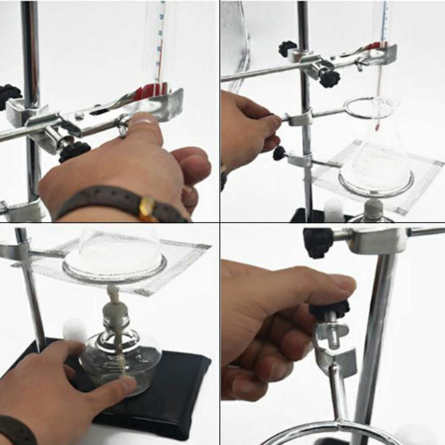 Laboratory Metalware Set with Adjustable Stand and Clamps, 0.6m Pole, 2.5kg