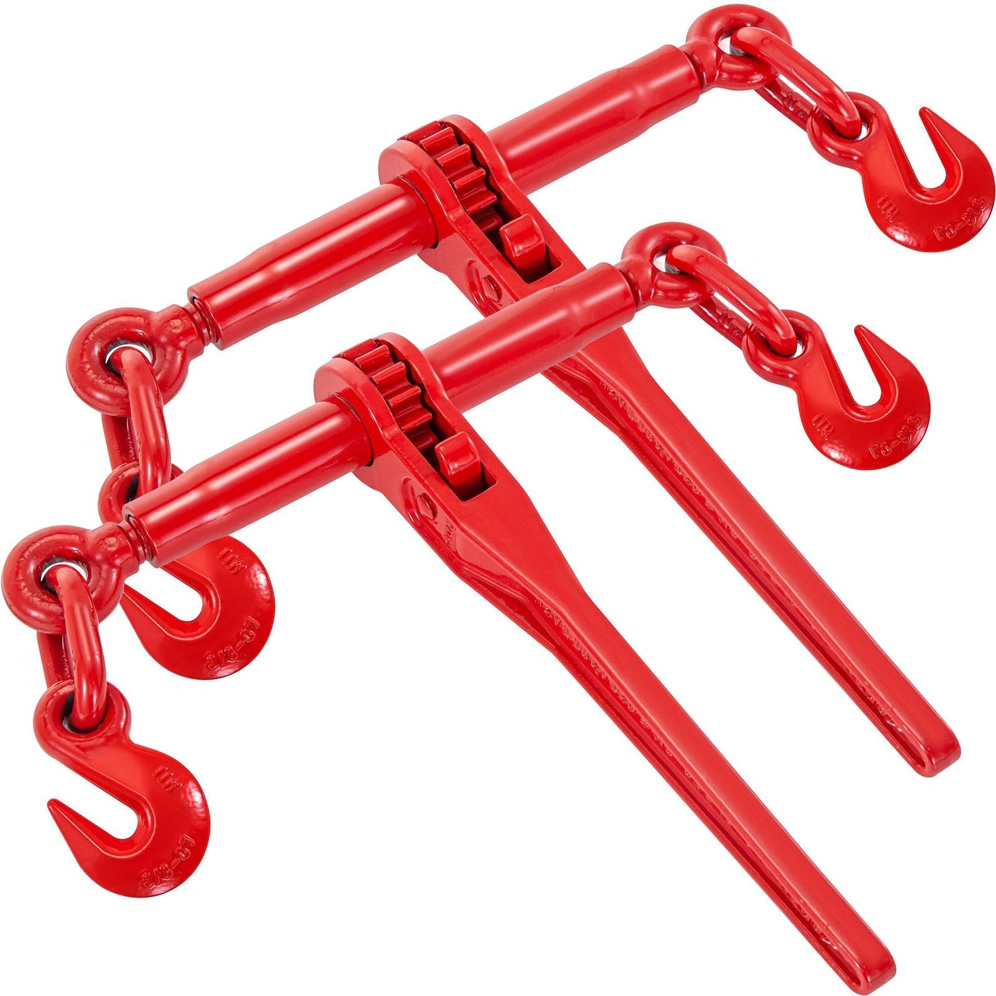 Heavy-Duty Ratchet Chain Binder, 10-13 mm, 4.18 t Capacity, 2-Pack with G70 Hooks