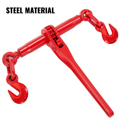 Heavy-Duty Ratchet Chain Binder, 10-13 mm, 4.18 t Capacity, 2-Pack with G70 Hooks