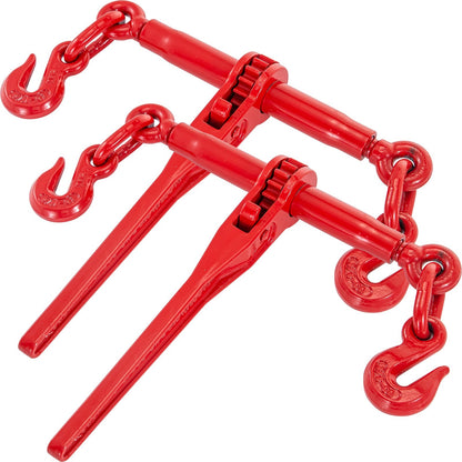 Heavy-Duty Ratchet Chain Binder, 3 t Capacity, 8-10 mm, with G70 Hooks, 2-Pack