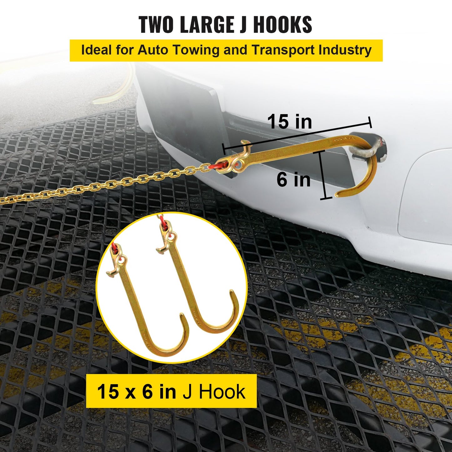 VEVOR V Bridle Chain, 5/16 in x 2 ft Bridle Tow Chain, Grade 80 V-Bridle Transport