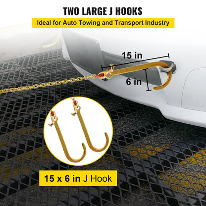 VEVOR V Bridle Chain, 5/16 in x 2 ft Bridle Tow Chain, Grade 80 V-Bridle Transport