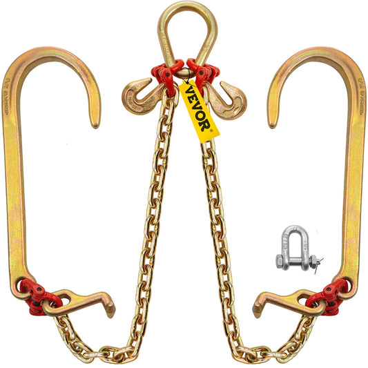 VEVOR V Bridle Chain, 5/16 in x 2 ft Bridle Tow Chain, Grade 80 V-Bridle Transport