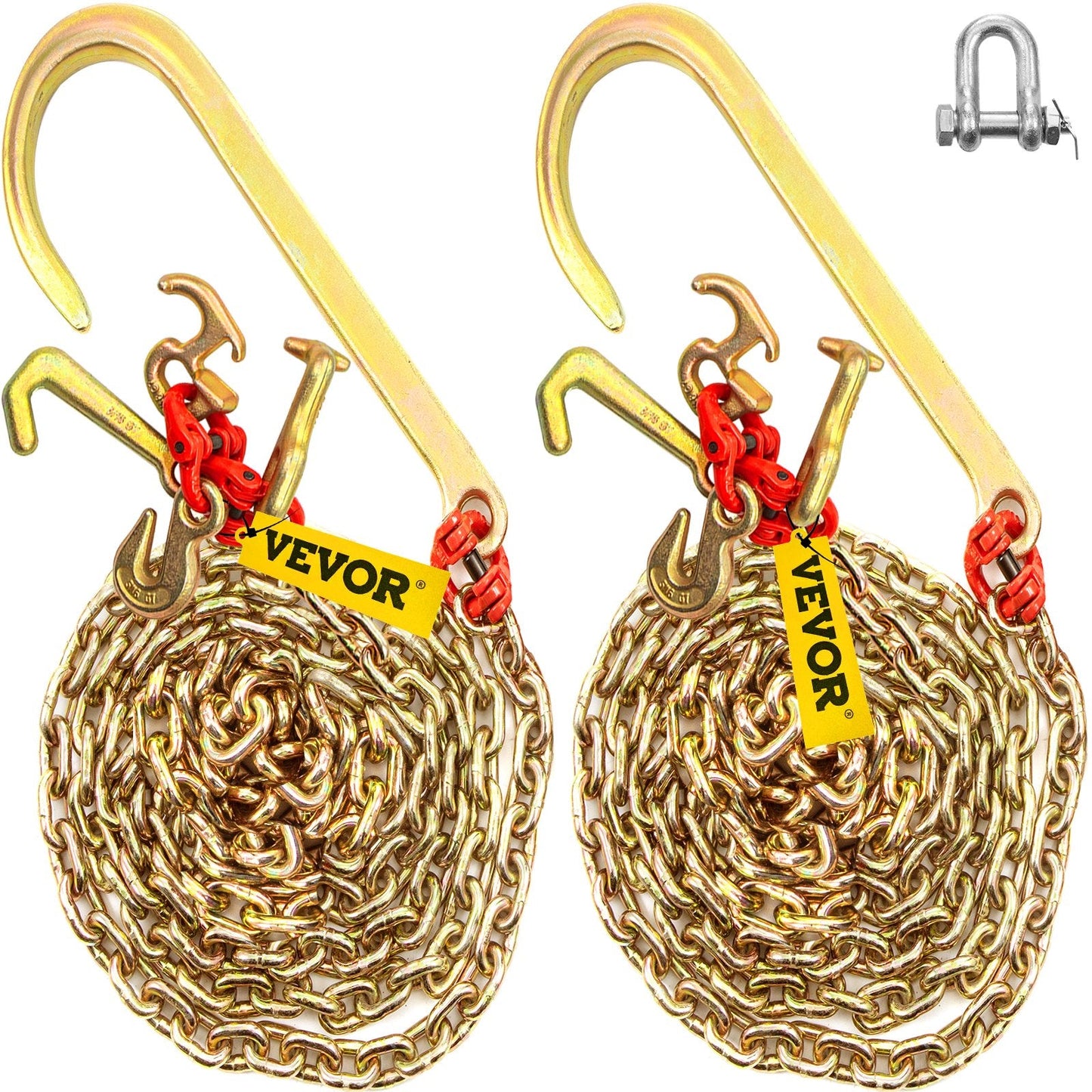 Heavy-Duty 3m J Hook Tow Chain with Large & RTJ Hooks, 4200 kg Capacity