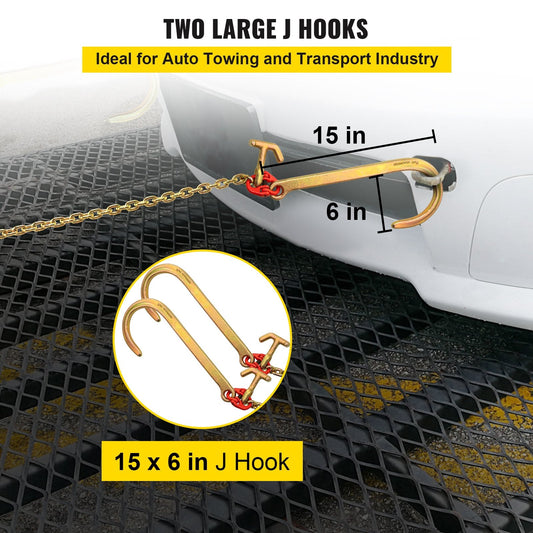 Heavy Duty 0.6m V Bridle Chain with Hooks, 4.2 Ton Capacity, G80 Steel