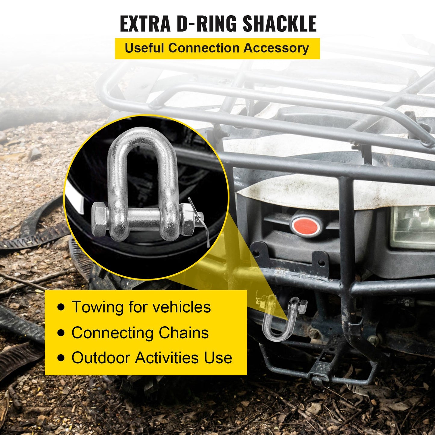 VEVOR V Bridle Chain, 5/16 in x 2 ft Tow Chain Bridle, Grade 80 V-Bridle Transport