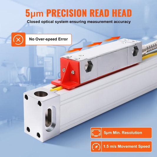 3 Axis DRO Display with 0.25m, 0.5m, 0.6m Linear Scales for Precision Machining