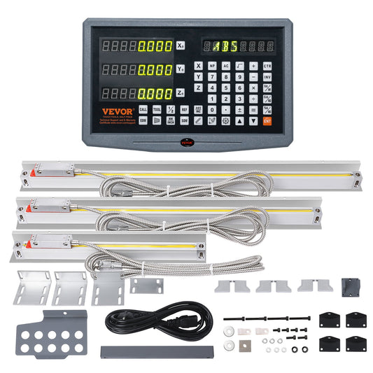 VEVOR Digital Readout, 250 mm & 500 mm & 600 mm, Linear Scale 3 Axis DRO Display