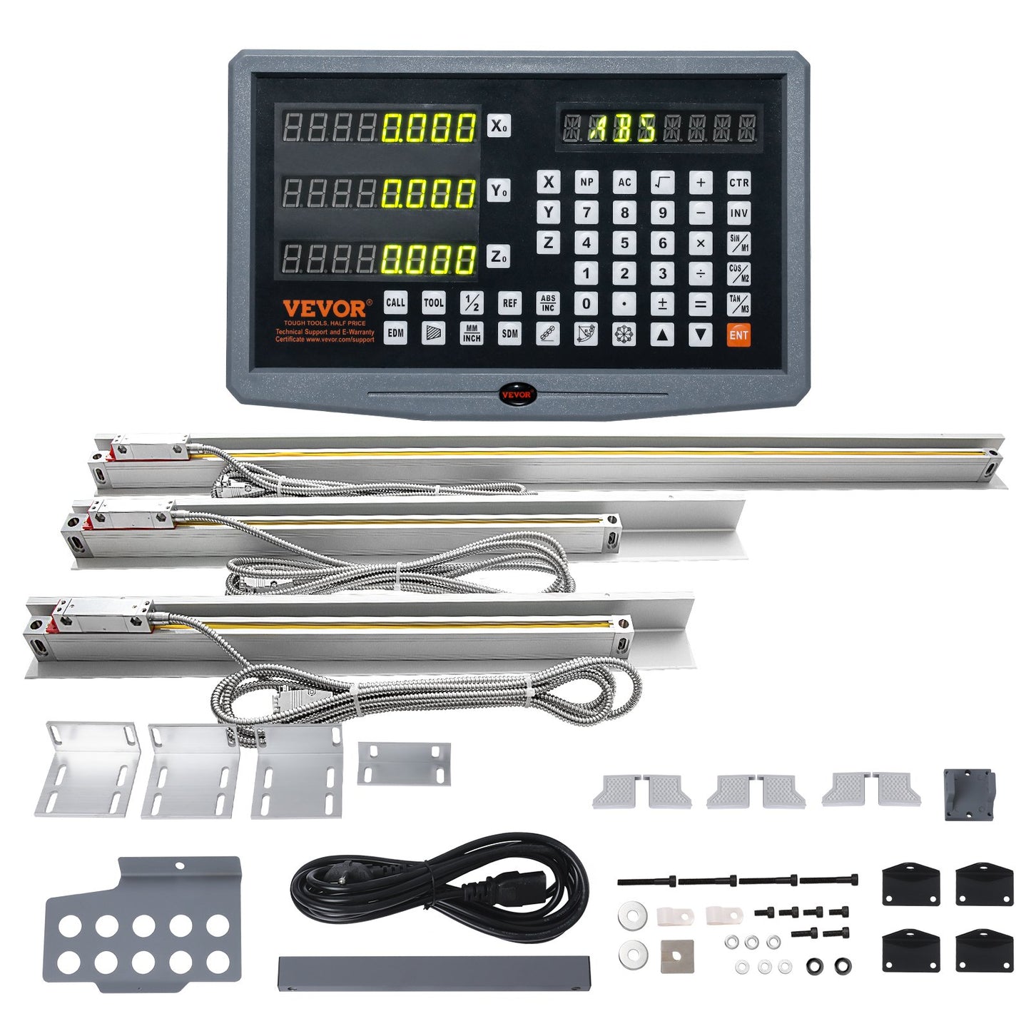 VEVOR Digital Readout, 400 mm & 450 mm & 950 mm, Linear Scale 3 Axis DRO Display