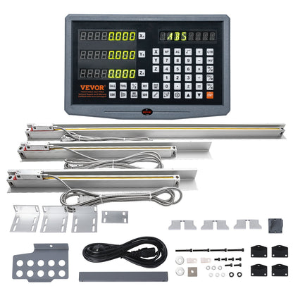 VEVOR Digital Readout, 400 mm & 450 mm & 950 mm, Linear Scale 3 Axis DRO Display