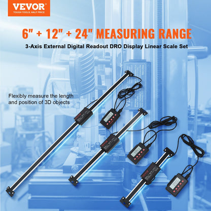 3-Axis Digital Readout Kit with 0.15m, 0.3m & 0.6m Linear Scales