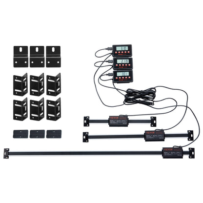 VEVOR Digital Readout, 152.4 mm & 304.8 mm & 609.6 mm, Linear Scale 3 Axis DRO Display