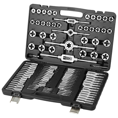 110-Piece Metric Tap & Die Set M2-M18, Durable Bearing Steel Threading Tool