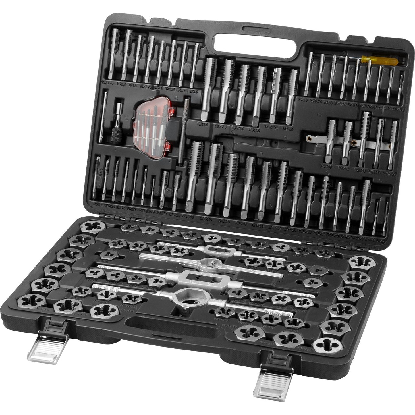 116-Piece Tap and Die Set, Metric & SAE, Bearing Steel, 6kg, with Case