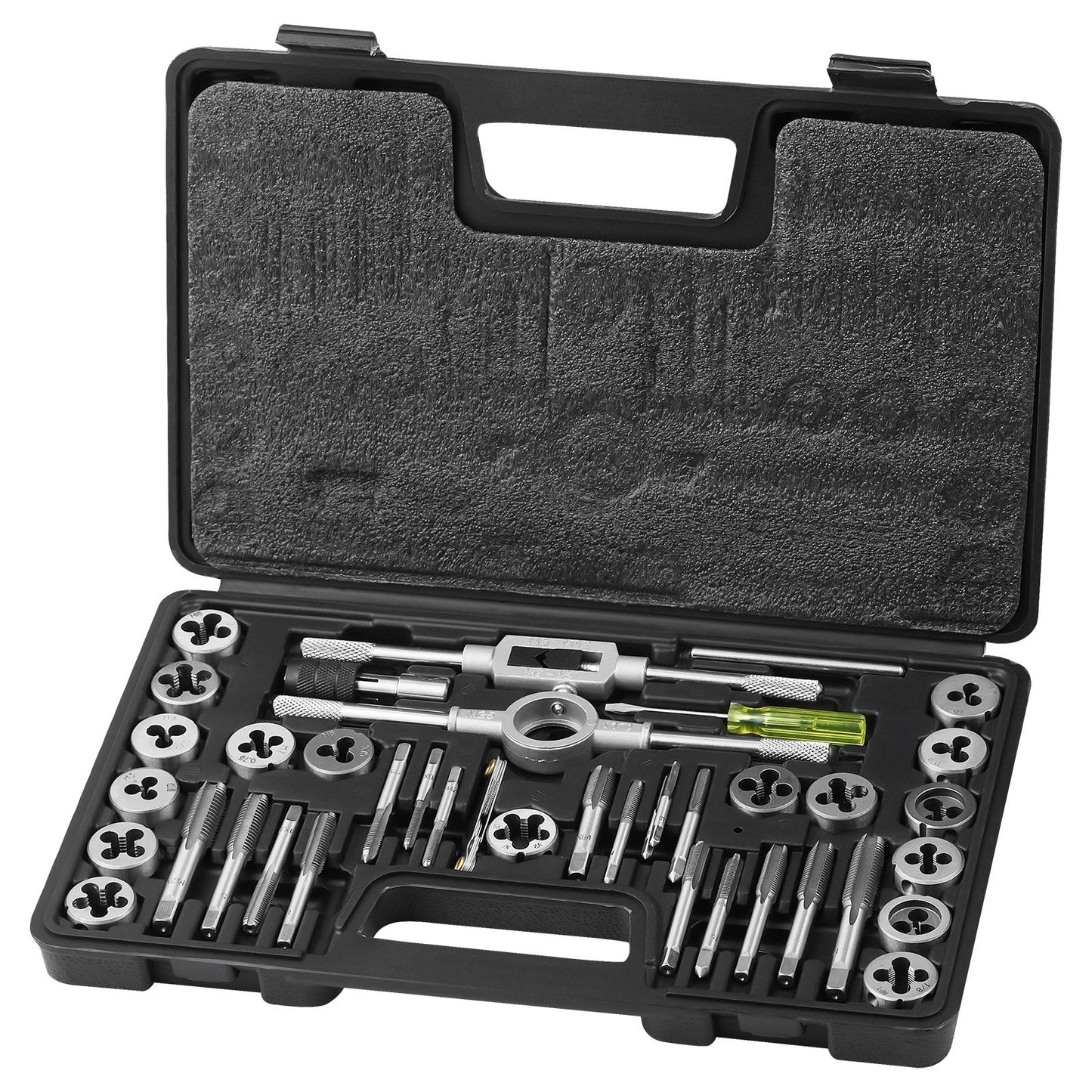 40-Piece Metric Tap & Die Set M3-M12, Bearing Steel Threading Tool Kit