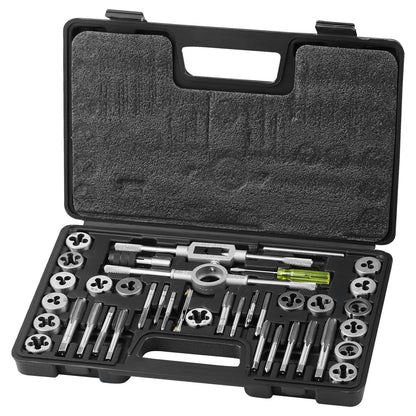 40-Piece Metric Tap & Die Set M3-M12, Bearing Steel Threading Tool Kit
