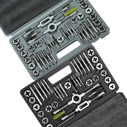 80-Piece Metric & SAE Bearing Steel Tap and Die Set with Carrying Case