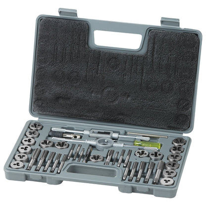 40-Piece SAE Bearing Steel Tap & Die Set with Portable Case