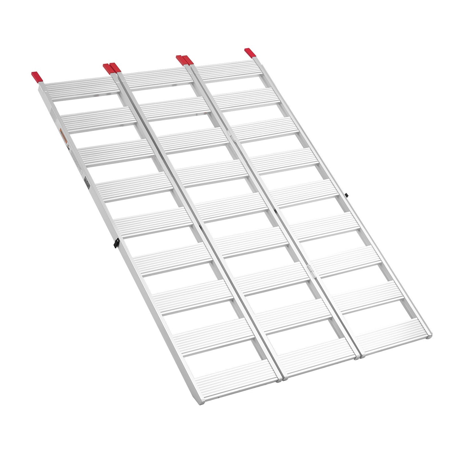 Aluminum Trailer Ramps, 1945 x 1260mm Tri-Folding Truck Ramps with Straps & Non-Slip Rubber Fingers, 680kg Capacity ATV Loading Ramps for Pickup Trucks, Motorcycles, Lawn Mowers, Tractors, Carts