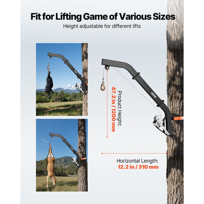 Tree Mounted Deer Hoist 353 lbs Game Hoist Winch Lift with Gambrel & Winch