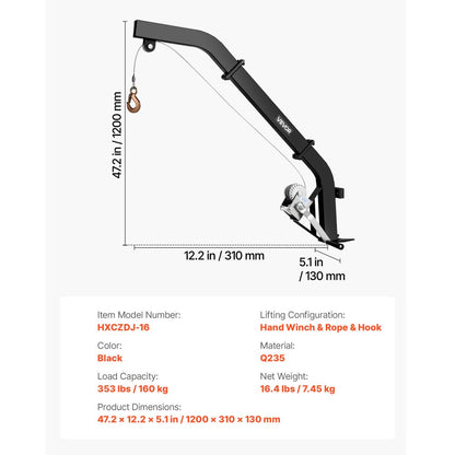 Tree Mounted Deer Hoist 353 lbs Game Hoist Winch Lift with Gambrel & Winch