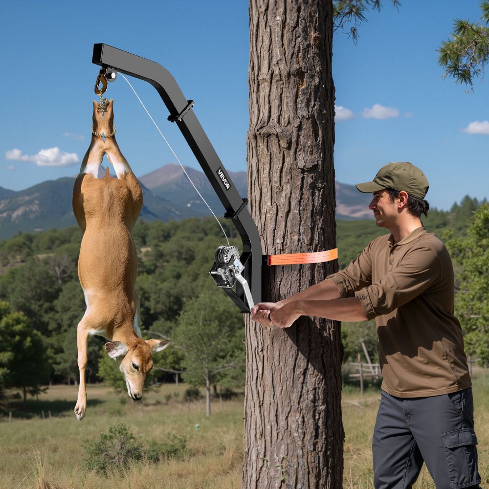 Tree Mounted Deer Hoist 353 lbs Game Hoist Winch Lift with Gambrel & Winch