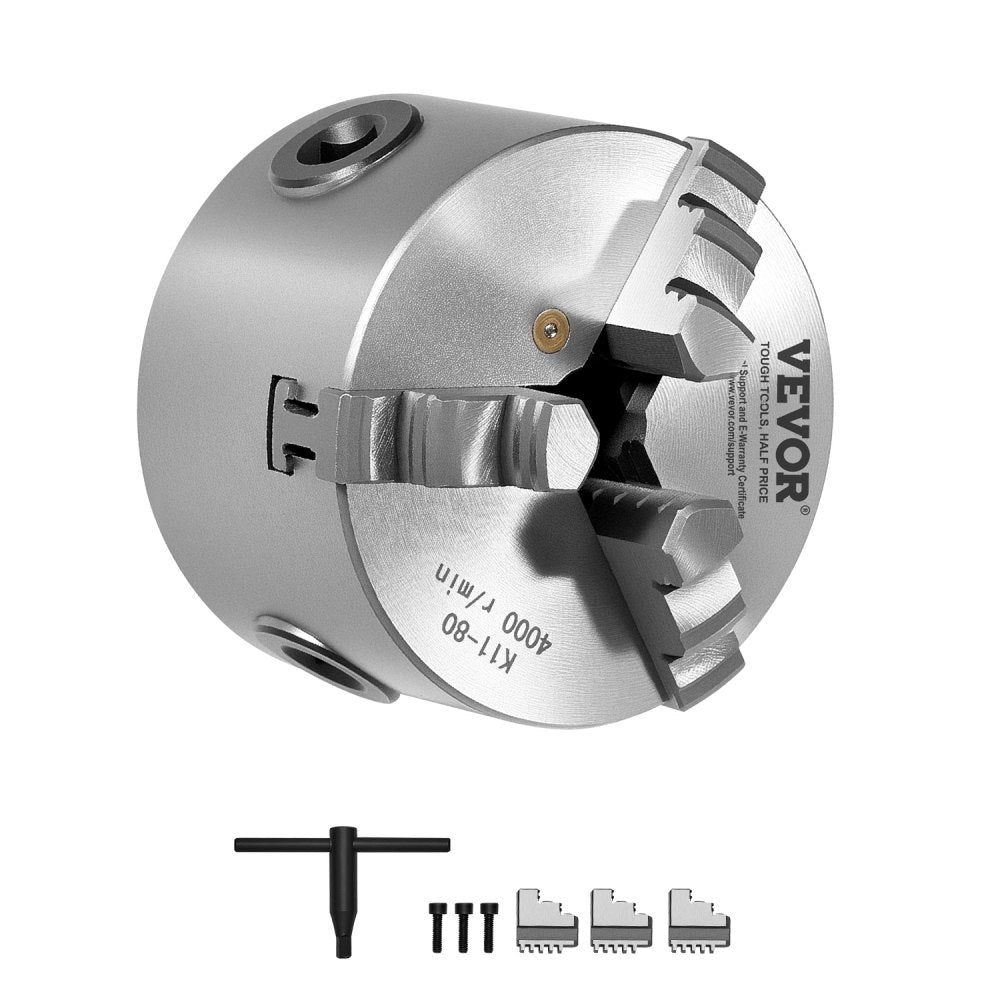 80 mm 3-Jaw Self-Centering Lathe Chuck for Lathe Drilling Milling Machine