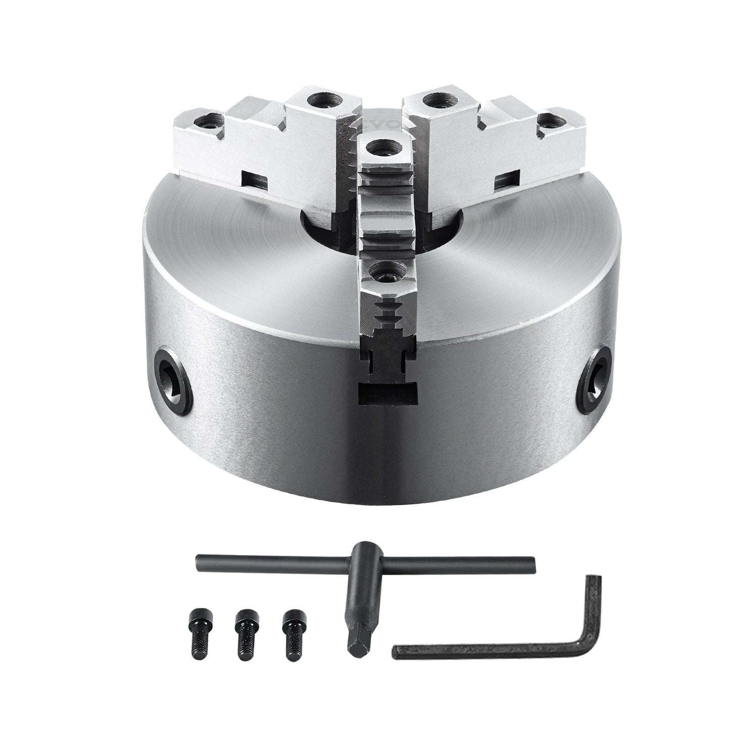 3-Jaw Self-Centering Lathe Chuck, 200 mm, 4-200 mm Clamping for Machining