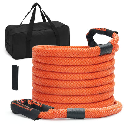 Heavy-Duty 25.4mm x 9.1m Kinetic Recovery Tow Rope, 17,237 kg Capacity