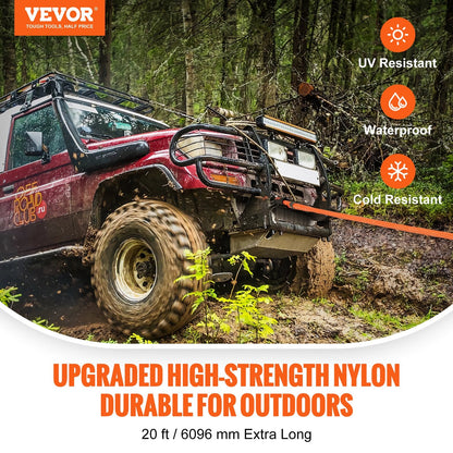 Heavy-Duty 6.1m Kinetic Recovery Rope, 13,871 kg Capacity for Off-Road Use