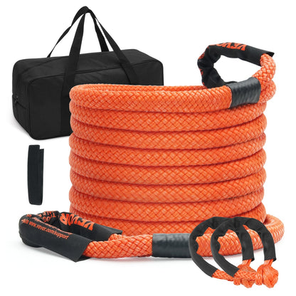 Heavy-Duty Kinetic Tow Rope 22mm x 9m, 13871kg Capacity with Soft Shackles