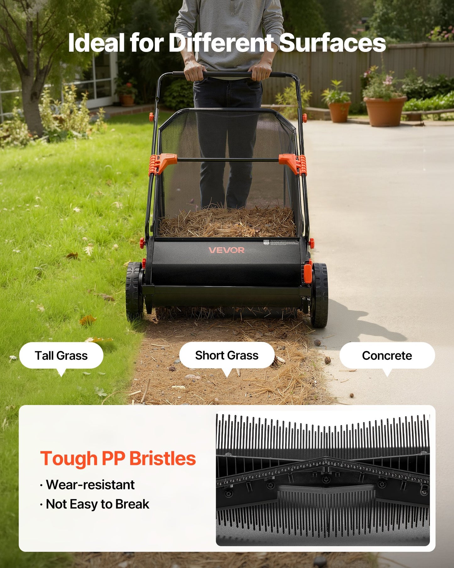 3 Packs Lawn Sweeper Brush Replacement, Compatible with 66 cm Lawn & Leaf Collector Sweepers, Yard Sweeper Brush Paddle with Durable V-Shaped Bristles for Easy Grass Leaf Cleanup