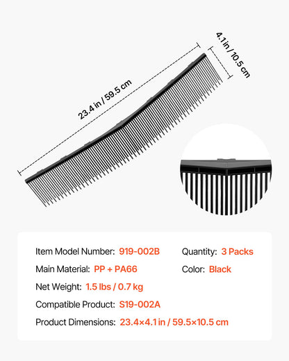 3 Packs Lawn Sweeper Brush Replacement, Compatible with 66 cm Lawn & Leaf Collector Sweepers, Yard Sweeper Brush Paddle with Durable V-Shaped Bristles for Easy Grass Leaf Cleanup