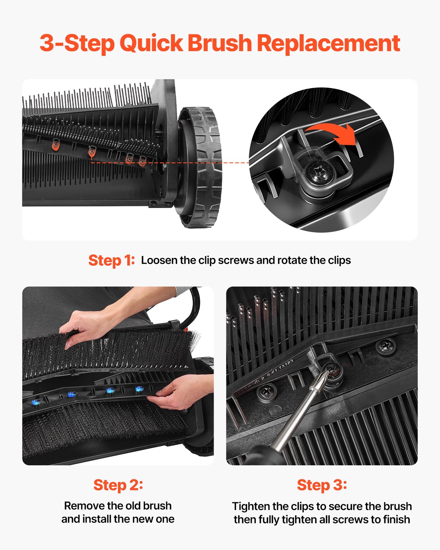 3 Packs Lawn Sweeper Brush Replacement, Compatible with 76.2 cm Lawn & Leaf Collector Sweepers, Yard Sweeper Brush Paddle with Durable V-Shaped Bristles for Easy Grass Leaf Cleanup