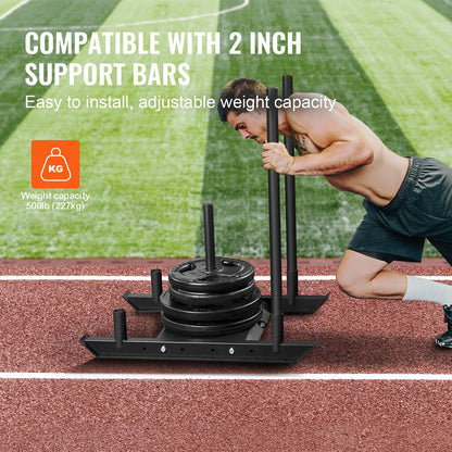 VEVOR Weight Training Sled, Pull Push Power Sled, Fitness Strength Resistance Training,