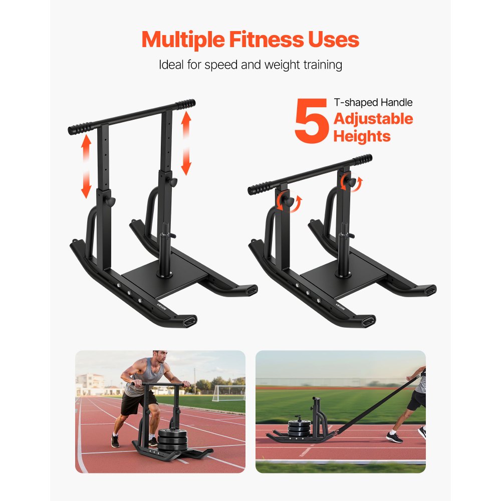 Weight Pull Push Sled Workout Fitness Strength Speed Training Sled Black