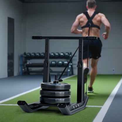 Weight Pull Push Sled Workout Fitness Strength Speed Training Sled Black